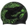 BONNET - CRAZY TATTOO - NOIR/VERT -Crazyswim bonnet crazy tattoo noirvert