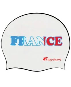 BONNET - FRANCE - BLANC -Crazyswim bonnet france blanc 1