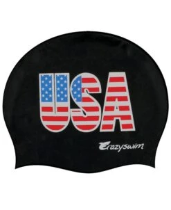 BONNET - USA - NOIR -Crazyswim bonnet usa noir 1