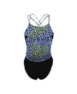 EVANS REVERSIBLE - JUNGLE VIOLET/VERT FLUO -Crazyswim evans reversible jungle violetvert fluo 3