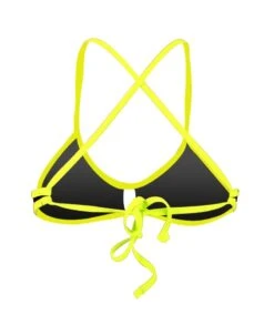 CLEVA CONFORT TIE BACK - NOIR/JAUNE FLUO -Crazyswim maillot de bain cleva confort tie back noir jaune fluo 1