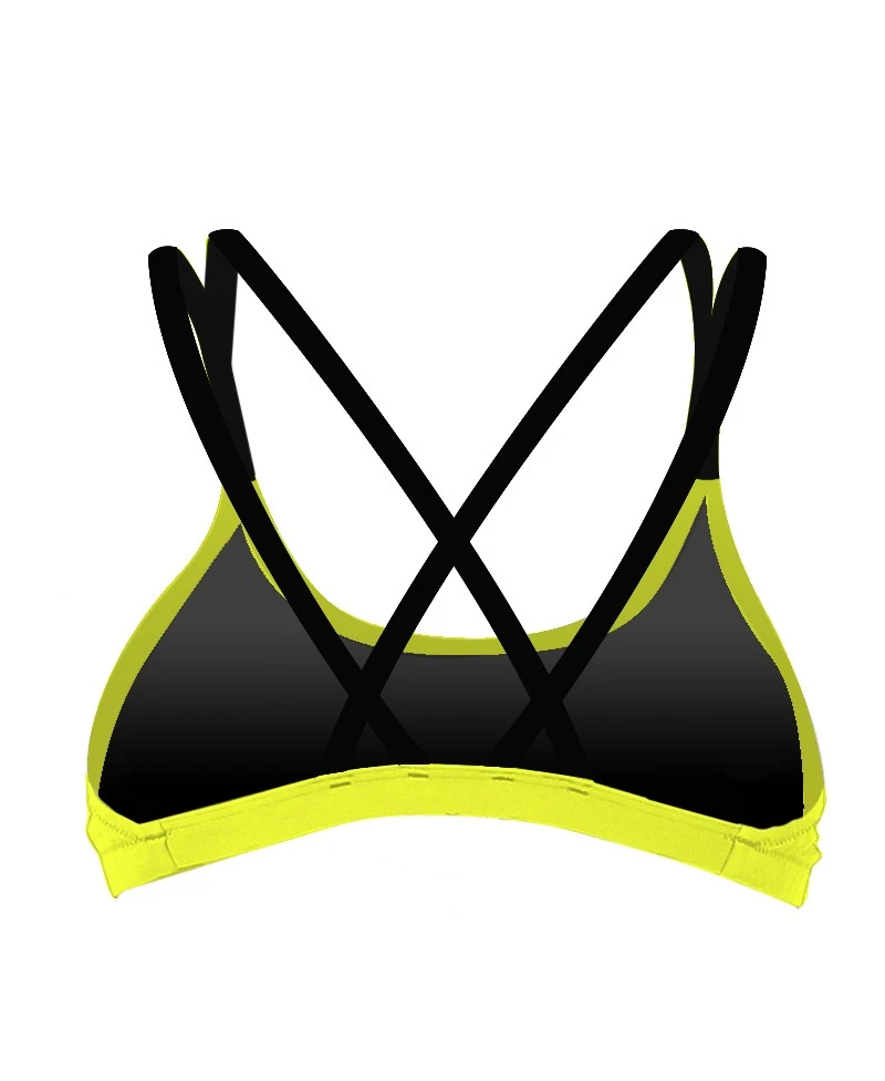 LAMIA TOP CRISS-CROSS BACK - JAUNE FLUO/NOIR 4 LAMIA TOP CRISS-CROSS BACK - JAUNE FLUO/NOIR – Image 2