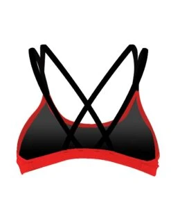 LAMIA TOP CRISS-CROSS BACK - ROSE PASSION/NOIR -Crazyswim maillot de bain lamia criss cross back rose passion noir 1