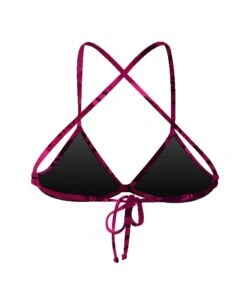 LEAVES FOREST TRIANGLE TIE BACK - ROSE CERISE -Crazyswim maillot de bain leaves forest triangle tie back rose cerise 1