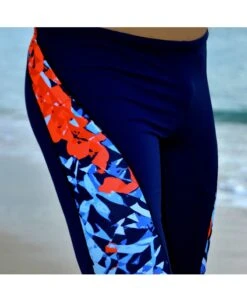 LEON PANEL JAMMER - BLEU/ROUGE -Crazyswim maillot de bain leon panel jammer bleu rouge 2