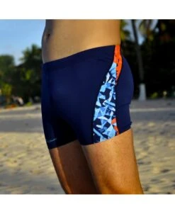 LEON PANEL SHORT - BLEU/ROUGE -Crazyswim maillot de bain leon panel short bleu rouge 2