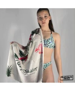 SERVIETTE - BIRDY - BLANC -Crazyswim serviette birdy blanc 1
